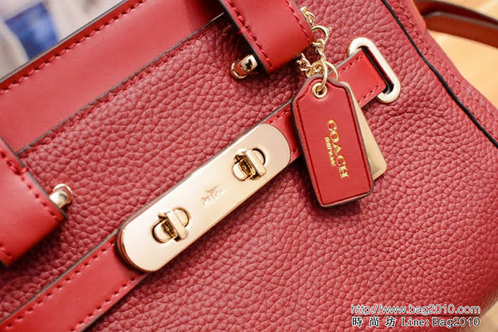 COACH蔻馳 代購正品 全頭層牛皮 swagger小號包 35990 可肩背或斜挎  Chz1473